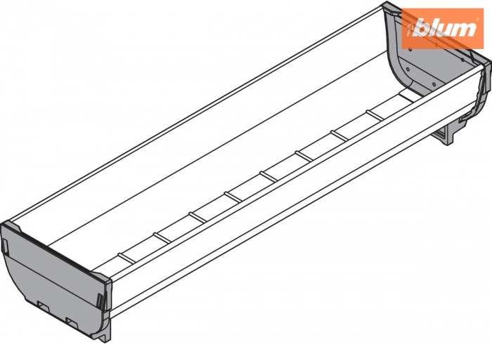 ORGA-LINE Casetă, Lungime=352 mm, Lăţime=88 mm, finisaj inox-periat/gri închis ZSI.040SI [2]