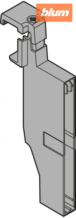ORGA-LINE Piesă prindere pt separator transversal, pentru TANDEMBOX antaro Extragere cu front înalt, Înălţime C, stânga, dreapta, finisaj gri-aluminiu Z40C0002Z [2]