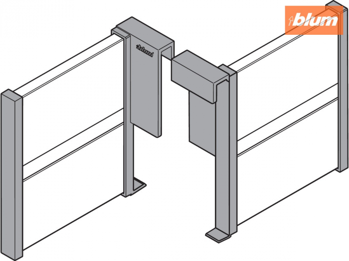 ORGA-LINE Separator longitudinal,  TANDEMBOX Extragere cu front înalt, finisaj R9006 gri-al/gri-alb Z43L100S [2]