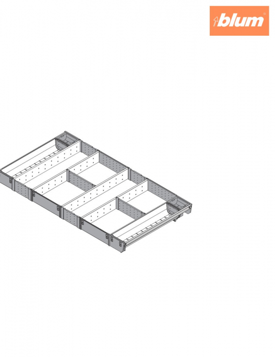 ORGA-LINE Set combinat (cu ocupare completă), pentru TANDEMBOX Sertar, NL=450 mm, KB=900 mm, finisaj inox-periat/gri închis ZSI.90VUI4 [2]