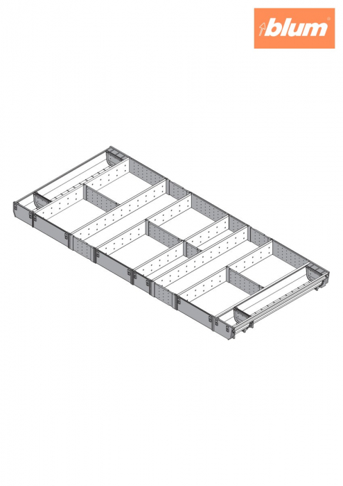 ORGA-LINE Set combinat (cu ocupare completă), pentru TANDEMBOX Sertar, NL=500 mm, KB=1200 mm, finisaj inox-periat/gri închis ZSI.12VUI6 [2]