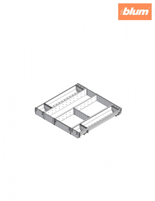 ORGA-LINE Set combinat (cu ocupare completă), pentru TANDEMBOX Sertar, NL=500 mm, KB=600 mm, finisaj inox-periat/gri închis ZSI.60VUI6 [2]