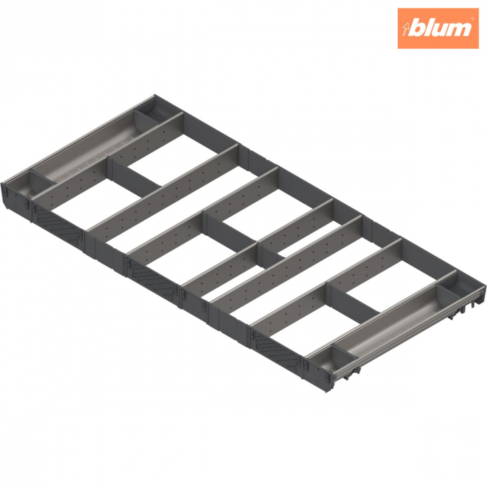 ORGA-LINE Set combinat (cu ocupare completă), pentru TANDEMBOX Sertar, NL=550 mm, KB=1200 mm, finisaj inox-periat/gri închis ZSI.12VUI7 [1]