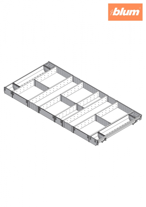 ORGA-LINE Set combinat (cu ocupare completă), pentru TANDEMBOX Sertar, NL=550 mm, KB=1200 mm, finisaj inox-periat/gri închis ZSI.12VUI7 [2]