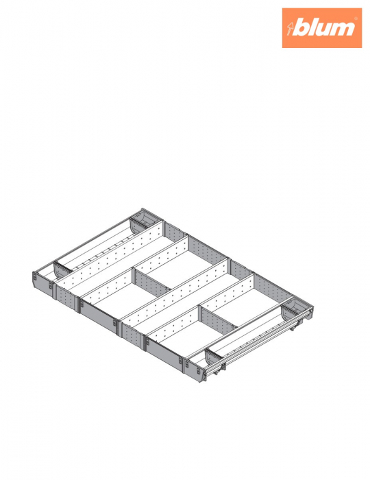 ORGA-LINE Set combinat (cu ocupare completă), pentru TANDEMBOX Sertar, NL=550 mm, KB=900 mm, finisaj inox-periat/gri închis ZSI.90VUI7 [2]