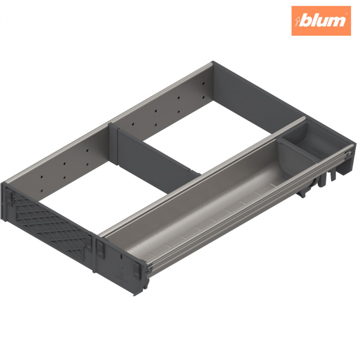 ORGA-LINE Set combinat (cu ocupare parţială), pentru TANDEMBOX Sertar, NL=450 mm, KB=400 mm, Lăţime=289 mm, finisaj inox-periat/gri închis ZSI.450KI3NORGA-BF [1]
