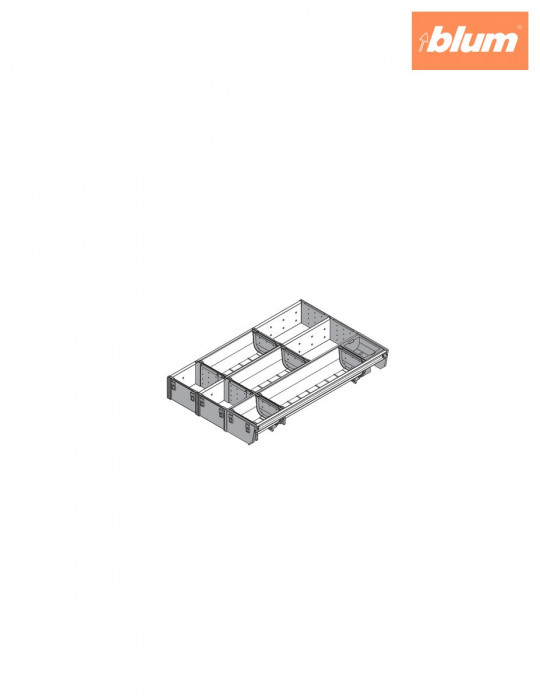 ORGA-LINE Set combinat (cu ocupare parţială), pentru TANDEMBOX Sertar, NL=450 mm, KB=450 mm, Lăţime=297 mm, finisaj inox-periat/gri închis ZSI.450MI3 [2]