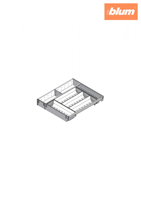 ORGA-LINE Set combinat (cu ocupare parţială), pentru TANDEMBOX Sertar, NL=450 mm, KB=500 mm, Lăţime=377 mm, finisaj inox-periat/gri închis ZSI.450KI4NORGA-BF [2]