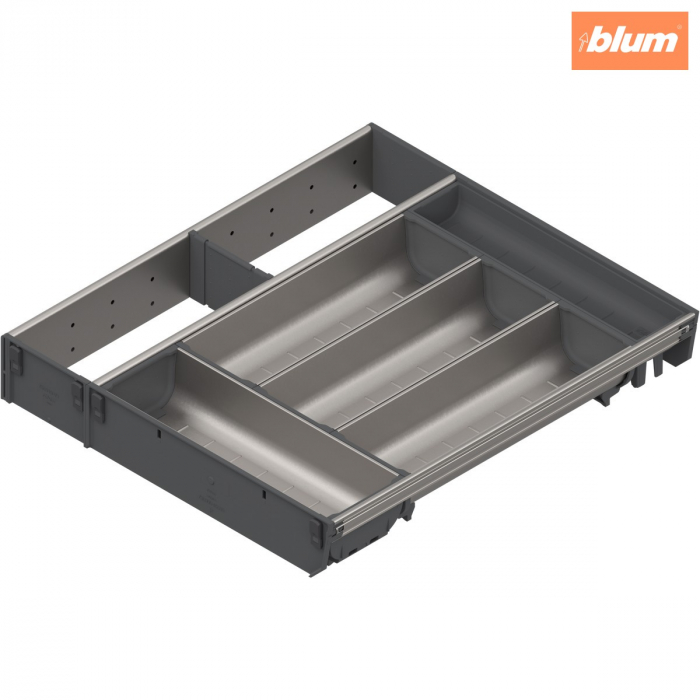 ORGA-LINE Set combinat (cu ocupare parţială), pentru TANDEMBOX Sertar, NL=450 mm, KB=500 mm, Lăţime=377 mm, finisaj inox-periat/gri închis ZSI.450KI4NORGA-BF [1]