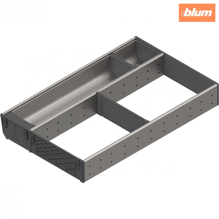 ORGA-LINE Set combinat (cu ocupare parţială), pentru TANDEMBOX Sertar, NL=500 mm, KB=400 mm, Lăţime=289 mm, finisaj inox-periat/gri închis ZSI.500KI3NORGA-BF [1]