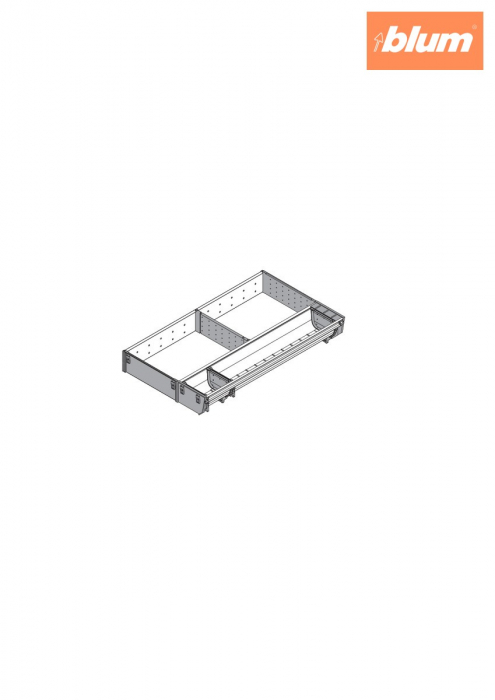 ORGA-LINE Set combinat (cu ocupare parţială), pentru TANDEMBOX Sertar, NL=500 mm, KB=400 mm, Lăţime=289 mm, finisaj inox-periat/gri închis ZSI.500KI3NORGA-BF [2]
