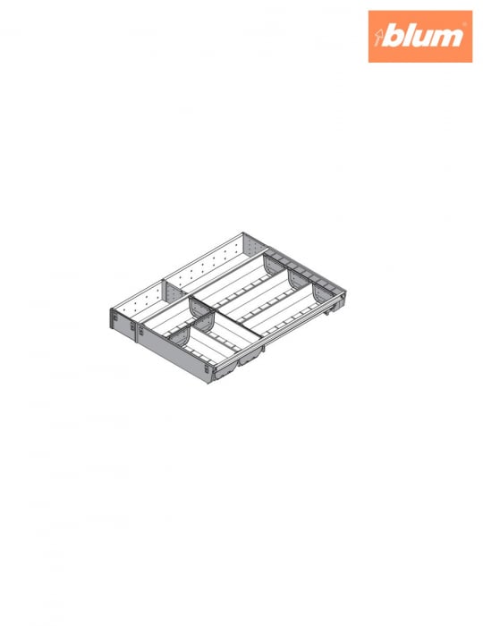 ORGA-LINE Set combinat (cu ocupare parţială), pentru TANDEMBOX Sertar, NL=500 mm, KB=500 mm, Lăţime=377 mm, finisaj inox-periat/gri închis ZSI.500KI4 [2]