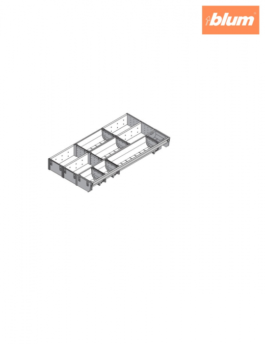 ORGA-LINE Set combinat (cu ocupare parţială), pentru TANDEMBOX Sertar, NL=550 mm, KB=450 mm, Lăţime=297 mm, finisaj inox-periat/gri închis ZSI.550MI3 [2]