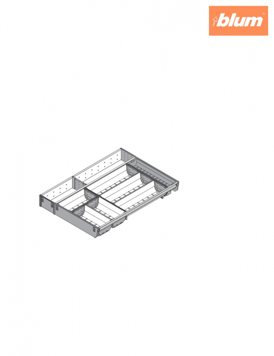 ORGA-LINE Set combinat (cu ocupare parţială), pentru TANDEMBOX Sertar, NL=550 mm, KB=500 mm, Lăţime=377 mm, finisaj inox-periat/gri închis ZSI.550KI4 [2]