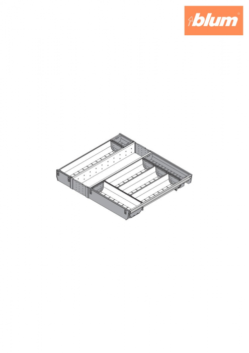 ORGA-LINE Set de casete (cu ocupare completă), pentru TANDEMBOX Sertar, NL=450 mm, KB=600 mm, finisaj inox-periat/gri închis ZSI.60VEI4 [2]