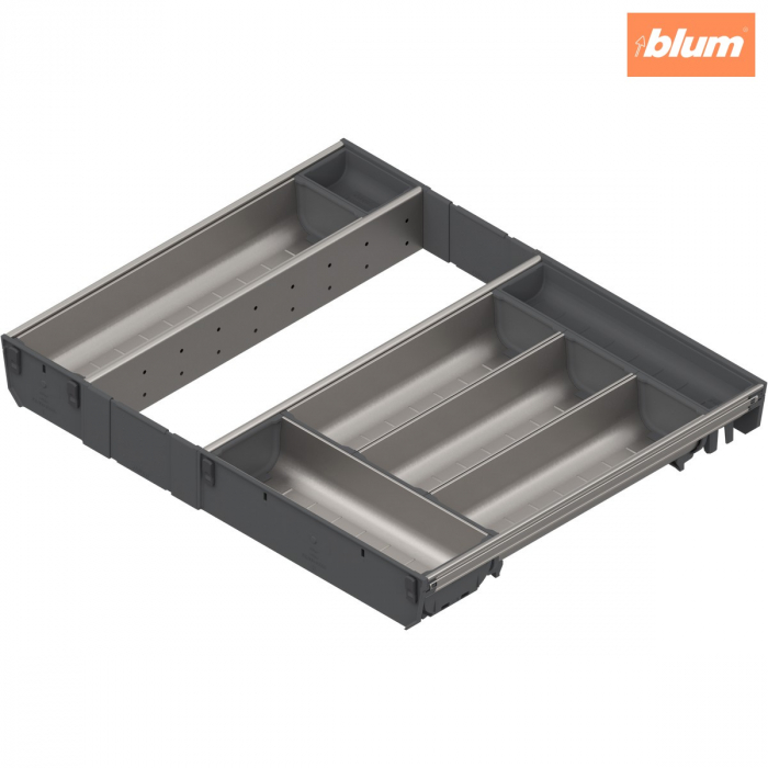 ORGA-LINE Set de casete (cu ocupare completă), pentru TANDEMBOX Sertar, NL=450 mm, KB=600 mm, finisaj inox-periat/gri închis ZSI.60VEI4 [1]