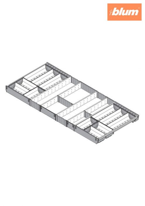 ORGA-LINE Set de casete (cu ocupare completă), pentru TANDEMBOX Sertar, NL=500 mm, KB=1200 mm, finisaj inox-periat/gri închis ZSI.12VEI6 [2]