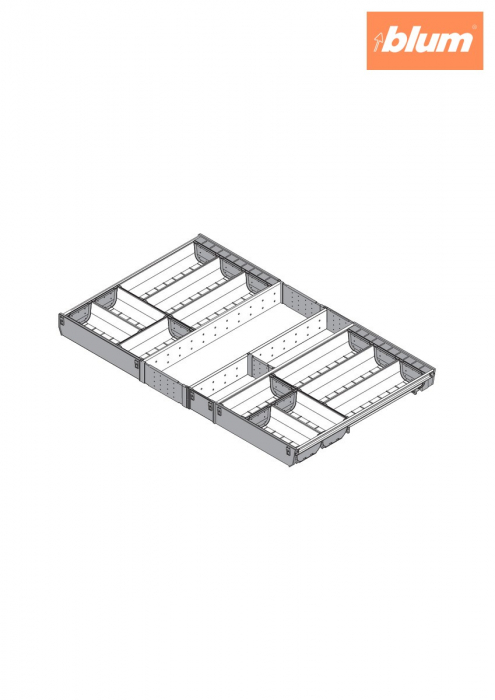 ORGA-LINE Set de casete (cu ocupare completă), pentru TANDEMBOX Sertar, NL=500 mm, KB=900 mm, finisaj inox-periat/gri închis ZSI.90VEI6 [2]