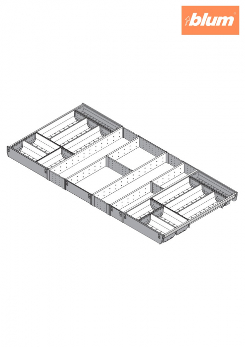ORGA-LINE Set de casete (cu ocupare completă), pentru TANDEMBOX Sertar, NL=550 mm, KB=1200 mm, finisaj inox-periat/gri închis ZSI.12VEI7 [2]