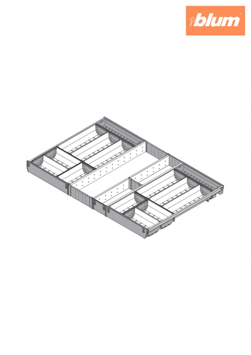 ORGA-LINE Set de casete (cu ocupare completă), pentru TANDEMBOX Sertar, NL=550 mm, KB=900 mm, finisaj inox-periat/gri închis ZSI.90VEI7 [2]