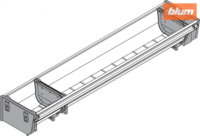 ORGA-LINE Set de casete (cu ocupare parţială), pentru TANDEMBOX Sertar, NL=500 mm, KB=275 mm, Lăţime=103 mm, finisaj inox-periat/gri închis ZSI.500BI1NORGA-BE [2]