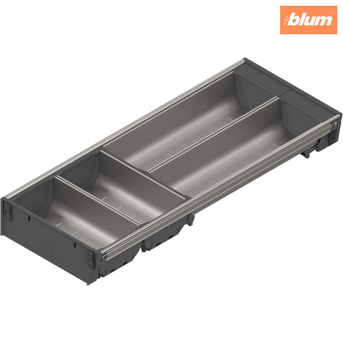 ORGA-LINE Set de casete (cu ocupare parţială), pentru TANDEMBOX Sertar, NL=500 mm, KB=300 mm, Lăţime=192 mm, finisaj inox-periat/gri închis ZSI.500BI2NORGA-BE [1]