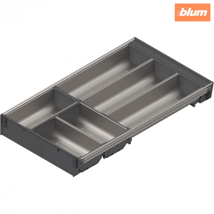 ORGA-LINE Set de casete (cu ocupare parţială), pentru TANDEMBOX Sertar, NL=500 mm, KB=400 mm, Lăţime=280 mm, finisaj inox-periat/gri închis ZSI.500BI3 [1]