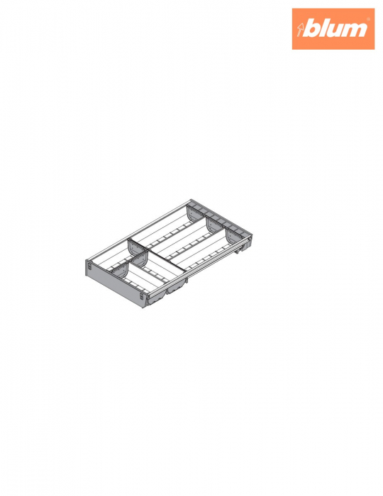ORGA-LINE Set de casete (cu ocupare parţială), pentru TANDEMBOX Sertar, NL=500 mm, KB=400 mm, Lăţime=280 mm, finisaj inox-periat/gri închis ZSI.500BI3 [2]