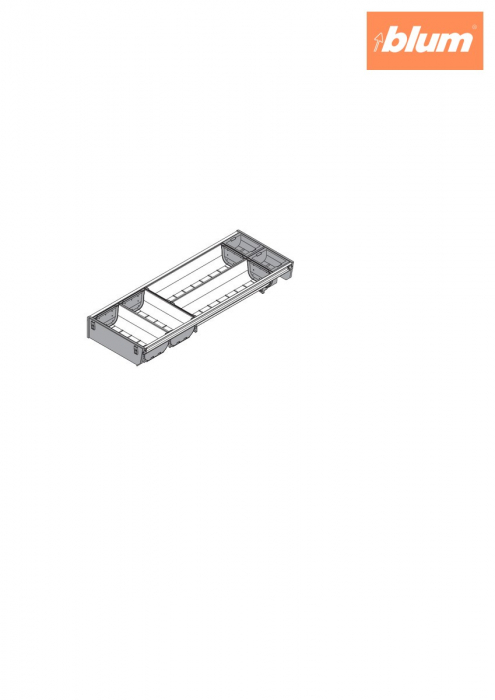 ORGA-LINE Set de casete (cu ocupare parţială), pentru TANDEMBOX Sertar, NL=550 mm, KB=300 mm, Lăţime=192 mm, finisaj inox-periat/gri închis ZSI.550BI2NORGA-BE [2]