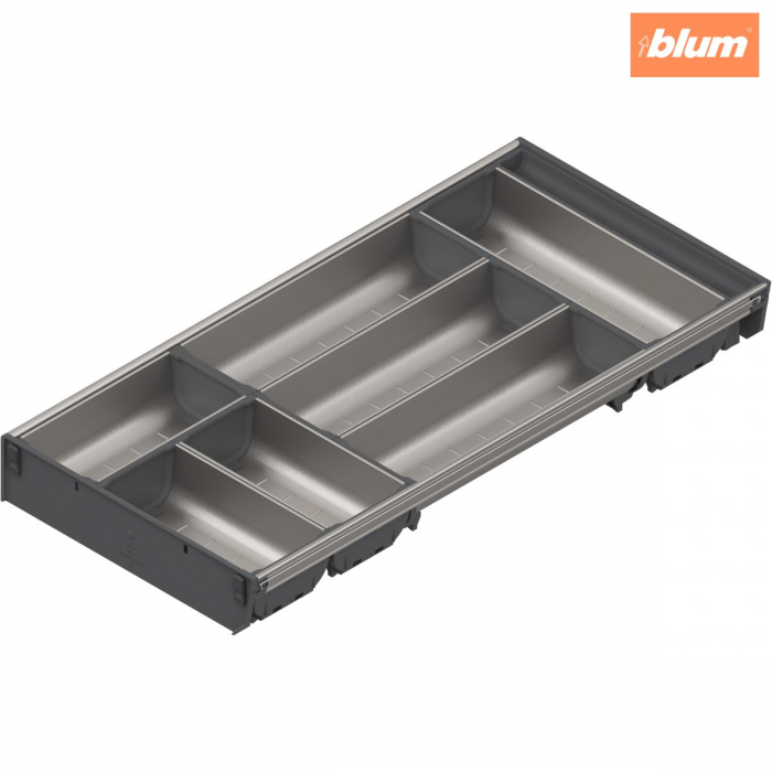 ORGA-LINE Set de casete (cu ocupare parţială), pentru TANDEMBOX Sertar, NL=600 mm, KB=400 mm, Lăţime=280 mm, finisaj inox-periat/gri închis ZSI.600BI3 [1]