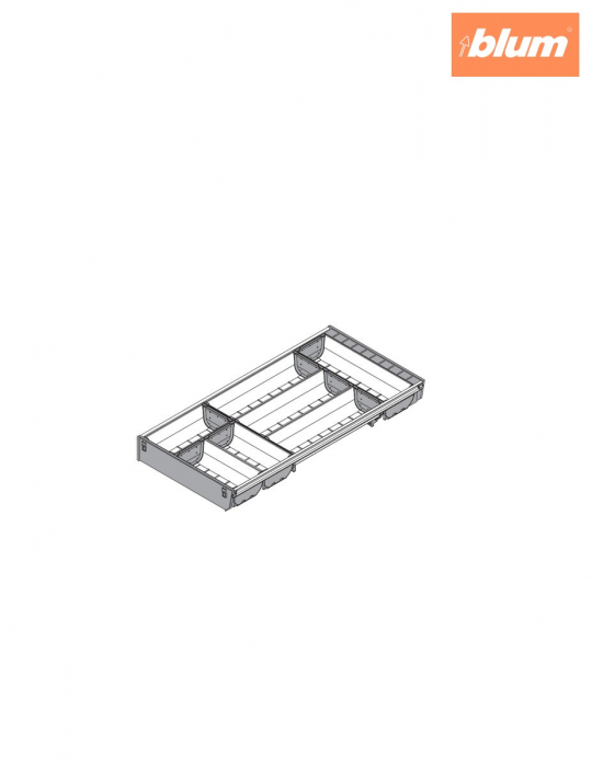ORGA-LINE Set de casete (cu ocupare parţială), pentru TANDEMBOX Sertar, NL=600 mm, KB=400 mm, Lăţime=280 mm, finisaj inox-periat/gri închis ZSI.600BI3 [2]