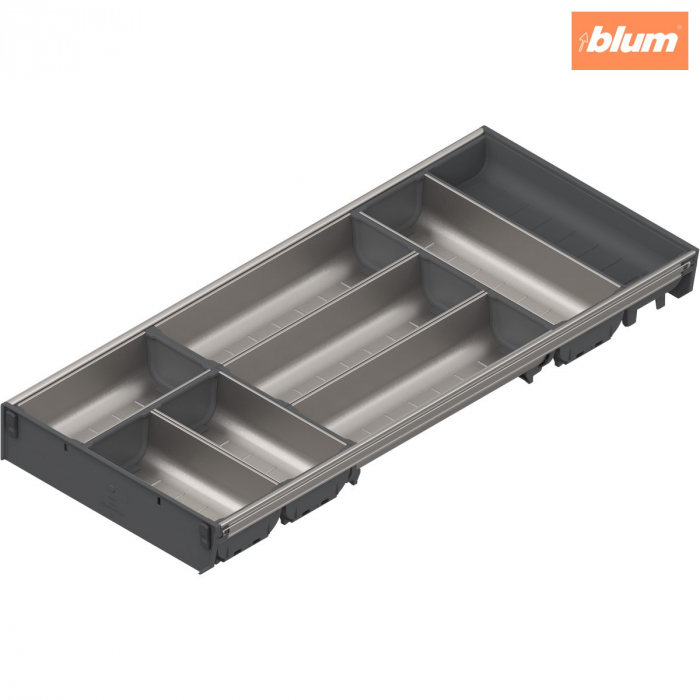 ORGA-LINE Set de casete (cu ocupare parţială), pentru TANDEMBOX Sertar, NL=650 mm, KB=400 mm, Lăţime=280 mm, finisaj inox-periat/gri închis ZSI.650BI3 [1]
