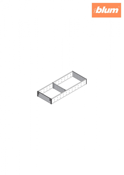 ORGA-LINE Set de compartimentare (cu ocupare parţială), pentru TANDEMBOX Sertar, NL=500 mm, KB=350 mm, Lăţime=194 mm, finisaj inox-periat/gri închis ZSI.500FI2NORGA-FE [2]