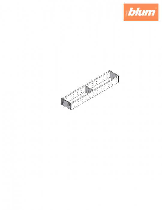 ORGA-LINE Set de compartimentare (cu ocupare parţială), pentru TANDEMBOX Sertar, NL=550 mm, KB=275 mm, Lăţime=105 mm, finisaj inox-periat/gri închis ZSI.550FI1 [2]