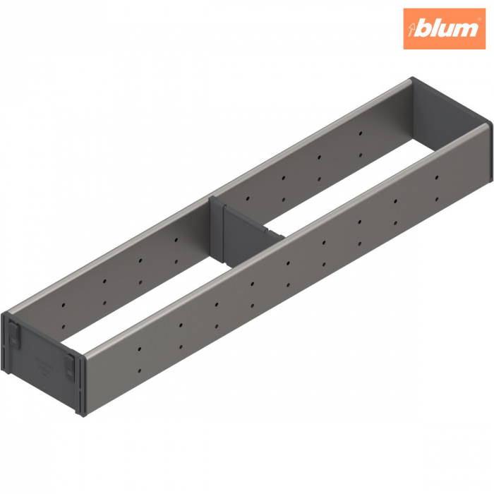 ORGA-LINE Set de compartimentare (cu ocupare parţială), pentru TANDEMBOX Sertar, NL=550 mm, KB=275 mm, Lăţime=105 mm, finisaj inox-periat/gri închis ZSI.550FI1 [1]
