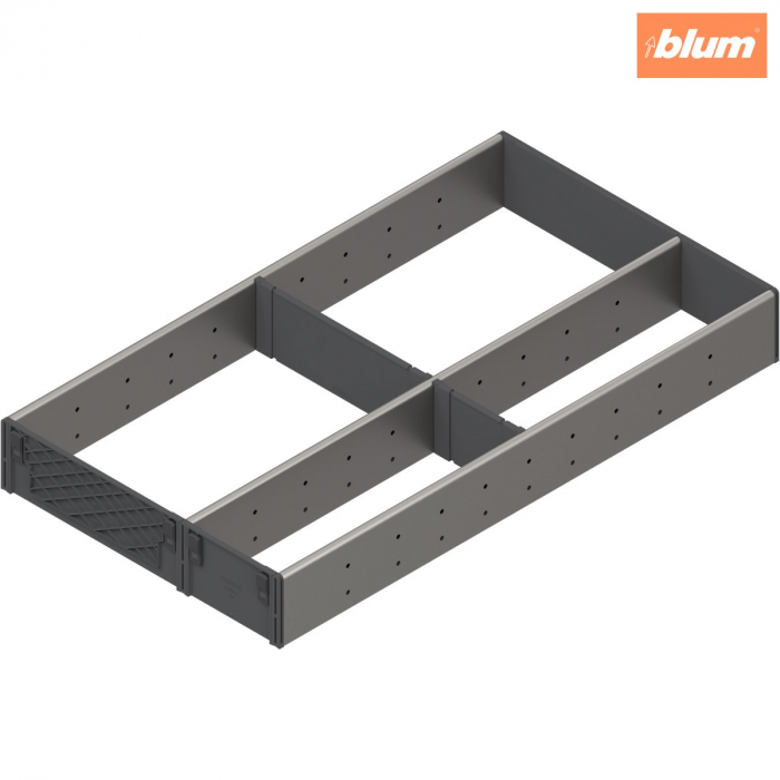 ORGA-LINE Set de compartimentare (cu ocupare parţială), pentru TANDEMBOX Sertar, NL=550 mm, KB=400 mm, Lăţime=291 mm, finisaj inox-periat/gri închis ZSI.550FI3 [1]