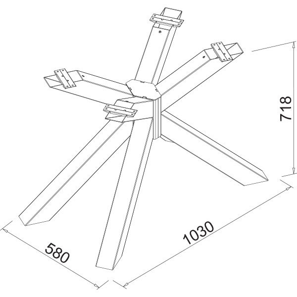 Picior masa central Star finisaj negru [5]