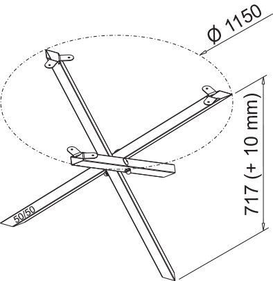 Picior masa central Tripod, finisaj negru [2]