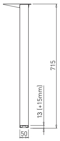 Picior masa patrat Cub IN 50x50x715 mm, finisaj negru [7]