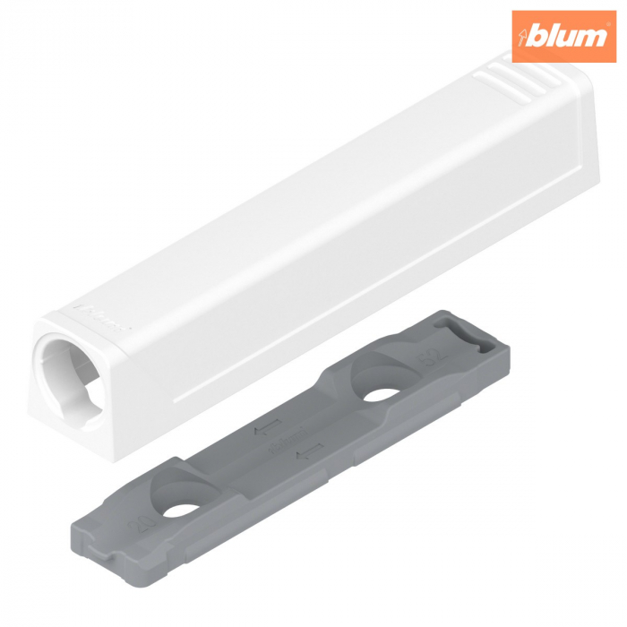 Plăcuţă de adaptare TIP-ON pentru uşi, Versiune lungă, dreaptă, Şuruburi, finisaj în culoare "Seidenweiss" (alb sidefat) 956A1201 [1]