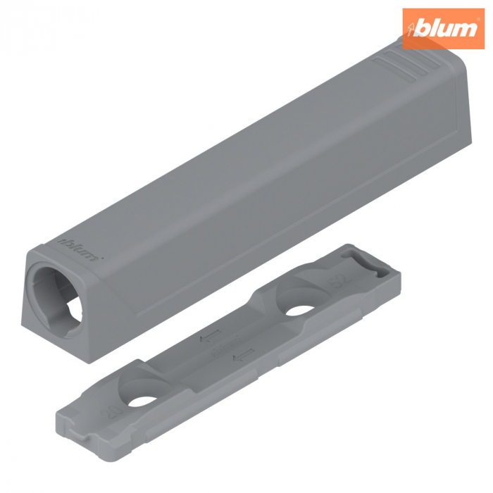 Plăcuţă de adaptare TIP-ON pentru uşi, Versiune lungă, dreaptă, Şuruburi, finisaj R7036 gri platină 956A1201 [1]