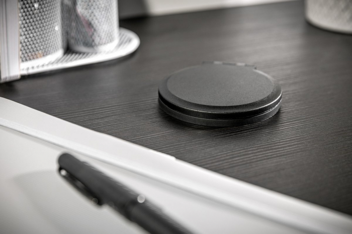Priza incorporabila rotunda 1xschuko + 1xUSB A + 1xUSB C + 1 port interschimbabil, alba [7]