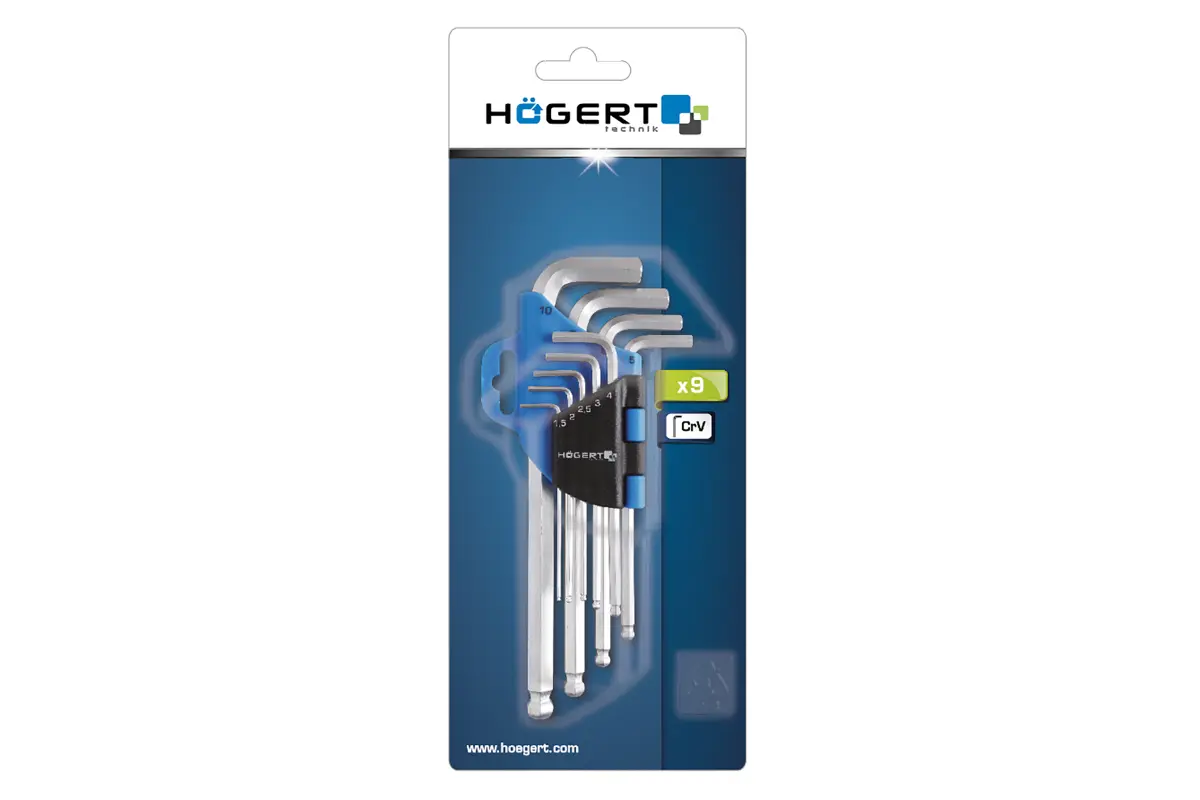 Set 9 chei imbus hexagonale cu capat rotund 1.5-10 mm HT1W804 [2]