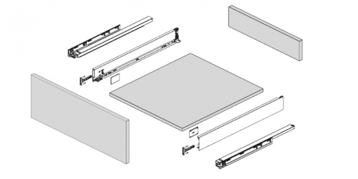 Set sertar Vision Top adancime 350 mm, inaltime 89 mm, finisaj alb [3]