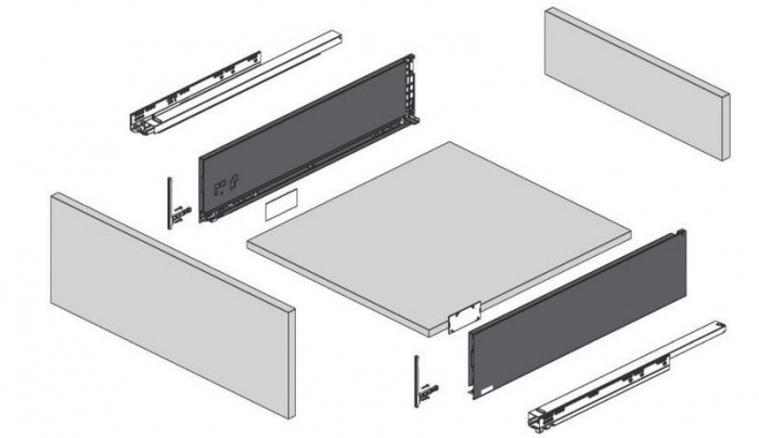 Set sertar Vision Top adancime 500 mm, inaltime 121 mm, finisaj antracit [3]
