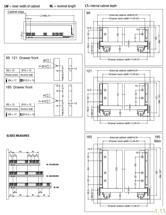 Set sertar Vision Top adancime 450 mm, inaltime 89 mm, finisaj alb [4]