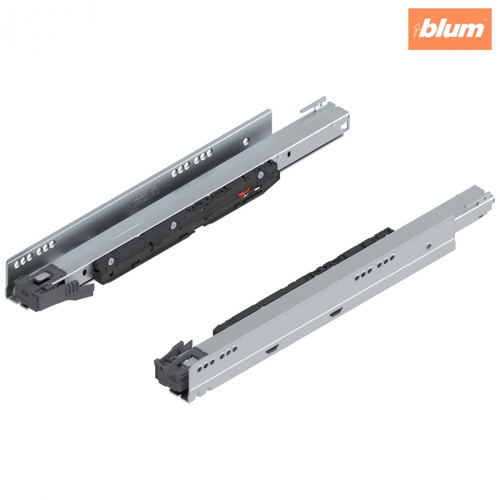 Şina de corp LEGRABOX cu BLUMOTION S, Extragere totală, 70 kg, NL=450 mm, dreapta+stânga, finisaj zincat 753.4501S [1]