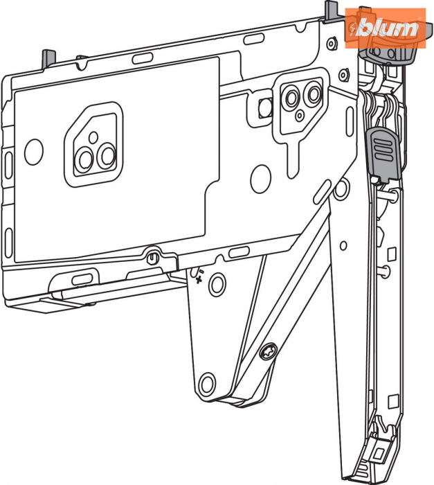 Sisteme de ridicare AVENTOS HK top, Mecanism de ridicare, LF=1730-5200 (la 2 buc.), prin înşurubare, pentru Potrivit pentru SERVO-DRIVE, finisaj zincat 22K2701 [2]