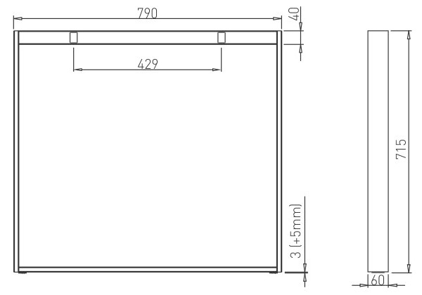 Structura birou HQ 800, pentru lungime blat 2000 mm, finisaj negru [7]