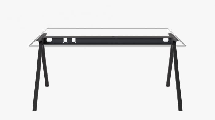 Structura birou Teen, pentru lungime blat 1200 mm, finisaj negru [2]